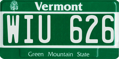 VT license plate WIU626