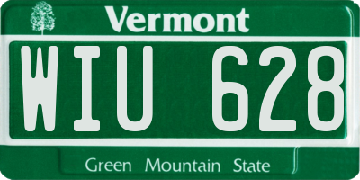 VT license plate WIU628
