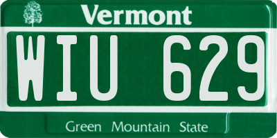 VT license plate WIU629