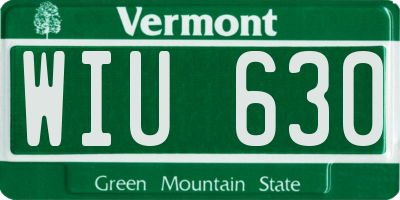 VT license plate WIU630