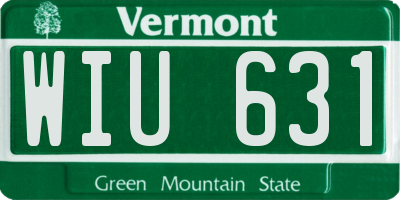 VT license plate WIU631