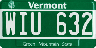 VT license plate WIU632
