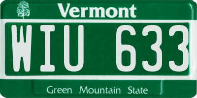 VT license plate WIU633