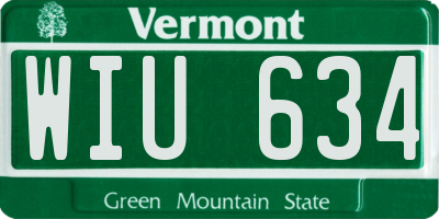 VT license plate WIU634