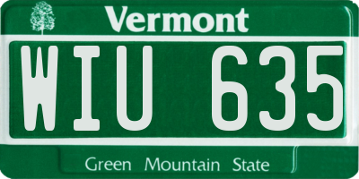VT license plate WIU635