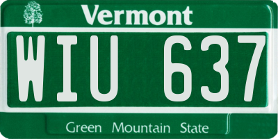 VT license plate WIU637