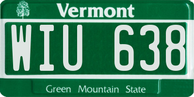 VT license plate WIU638