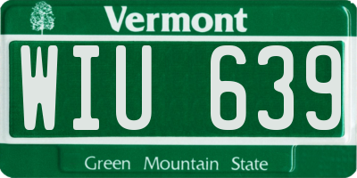 VT license plate WIU639