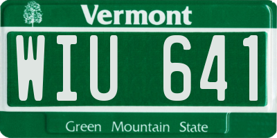 VT license plate WIU641