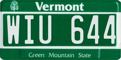 VT license plate WIU644