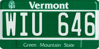 VT license plate WIU646