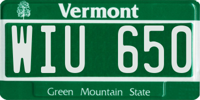 VT license plate WIU650