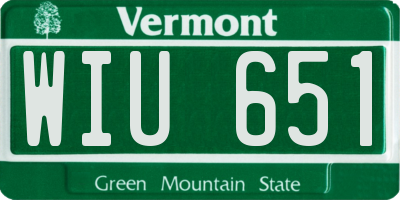 VT license plate WIU651