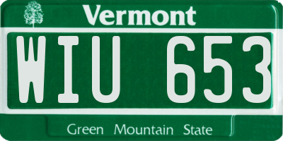 VT license plate WIU653