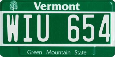 VT license plate WIU654
