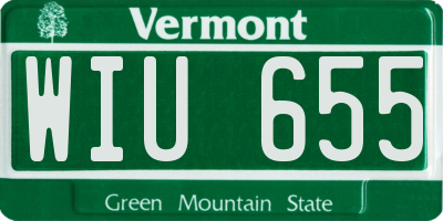 VT license plate WIU655