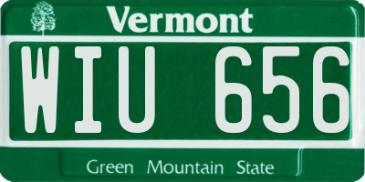 VT license plate WIU656