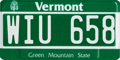 VT license plate WIU658