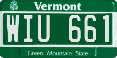 VT license plate WIU661