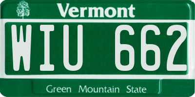 VT license plate WIU662