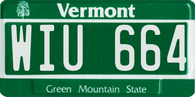 VT license plate WIU664