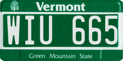 VT license plate WIU665