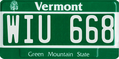 VT license plate WIU668