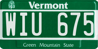 VT license plate WIU675