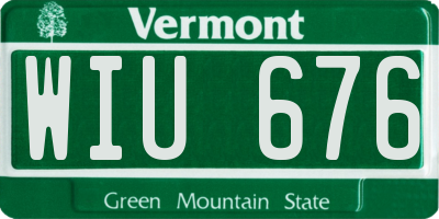 VT license plate WIU676