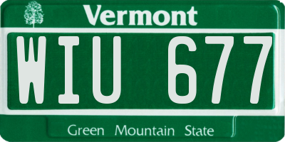 VT license plate WIU677