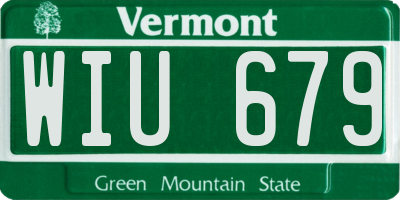 VT license plate WIU679