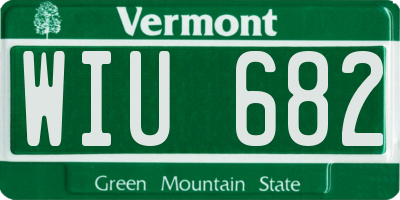 VT license plate WIU682