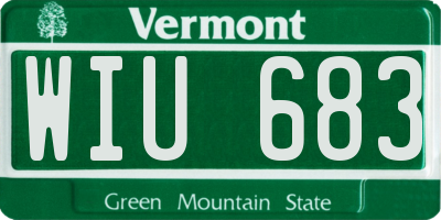 VT license plate WIU683