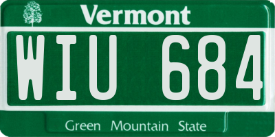 VT license plate WIU684