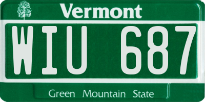 VT license plate WIU687