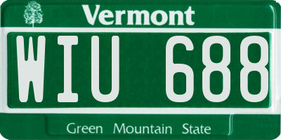 VT license plate WIU688