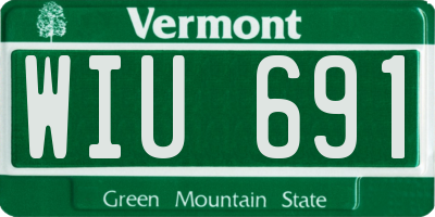 VT license plate WIU691