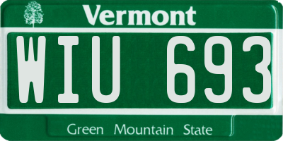 VT license plate WIU693