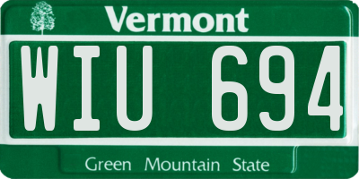 VT license plate WIU694