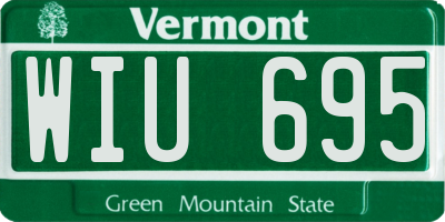 VT license plate WIU695