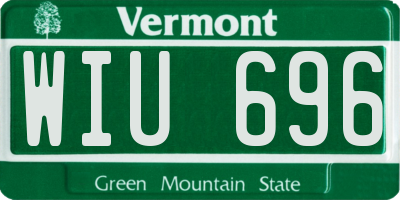 VT license plate WIU696