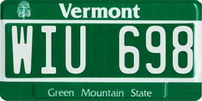 VT license plate WIU698