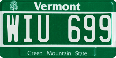 VT license plate WIU699