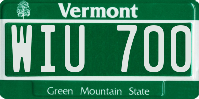 VT license plate WIU700