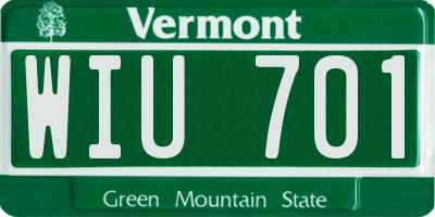 VT license plate WIU701