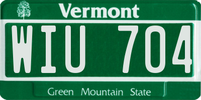 VT license plate WIU704