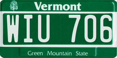 VT license plate WIU706