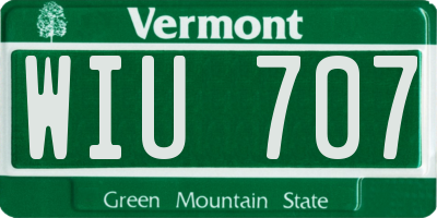 VT license plate WIU707