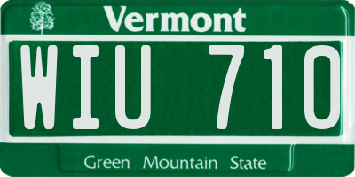 VT license plate WIU710