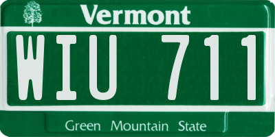 VT license plate WIU711